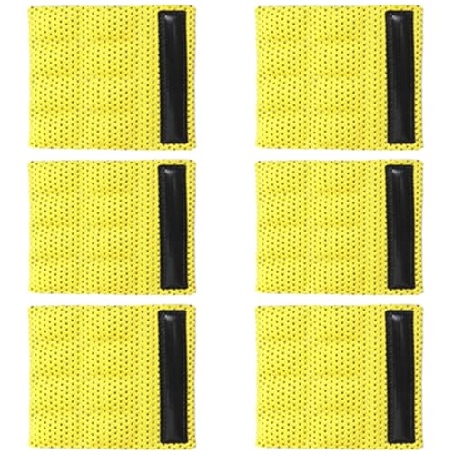 6PCS Chin Pads Foam Pad Set Strap Padding Replacements Universal Cushion Mats for Cycling Bike Bicycle Motorcycle Road Racing Riding Helmet - color: Yellow 6PCS