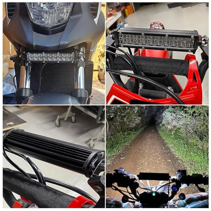 Led Light Bar Motorcycle Headlight Kit Small LED Light Bar for KLX110 YFZ450 CRF110 YZ250F CRF250F TTR110 XR150L for Taotao Apollo Honda ATV 4 Wheeler Dirt Bike Motocross 60W fit 7/8" Handlebars - color: Standard Switch