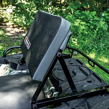 YUTRAX Universal Mount ATV Backrest, Heavy-Duty Steel Seat Frame, Adjustable Seat Back Positions, 2” Thick Cushion, Folds Down Flat When Not in Use, TX219