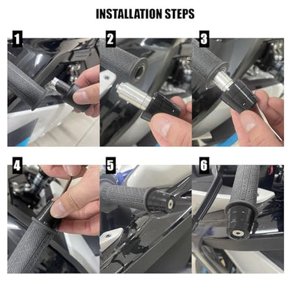 MFGZD Motorcycle Bar Ends Plug, CNC Handlebar Bar Grip Ends Plugs For Ninja500 Ninja650/1000 R7 R1 R6 450SR 675SR-R CBR650R CBR500RR CBR600RR CBR1000RR Z650 Z900 ZX10R ZX6R GSXR600 750 1000 GSX-8R ect - color: Black