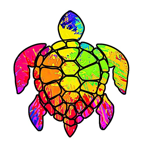 2 Pack Turtle Tie Dye Reflective Vinyl Car Decals Stickers, Van Trucks Women Men Motorcycle Laptop Decals Skateboard Bike Bumper Window 5.1" - color: Turtle-3