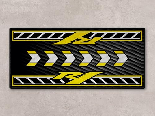 Garage Mat for R1-50TH Annıversary Edition Motorcycle Model, Parking mat, Pit Mat, Washable Non-Slip Garage and Showroom Floor Carpet-Rug (Size 2: 102 x 47/260 x 120 cm) - size: Size 2: 102 x 47 "/ 260 x 120 cm