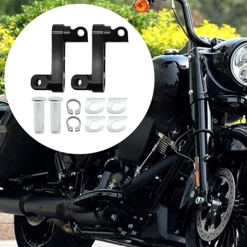 Adjustable Footpegs Highway Pegs Male Mount Foot Peg Clamp Support Extensions Bracket Replacement for Harley Davidson Sportster Dyna Softail Touring Road King Street Glide Road Glide Black