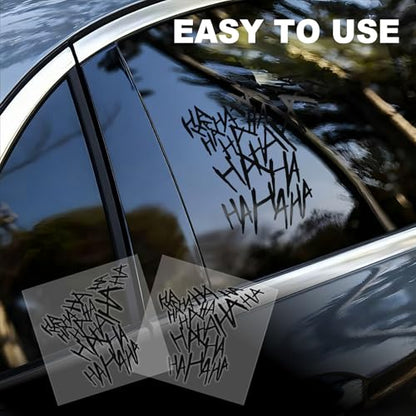 Hahaha Car Stickers Decals, Joker Haha Car Windshield Stickers, Funny Motorcycle Helmet Decal, Evil Auto Body Window Bumper Laptop Cooler Cup Decals Universal for Trucks Motorcycles (Black) - color: black