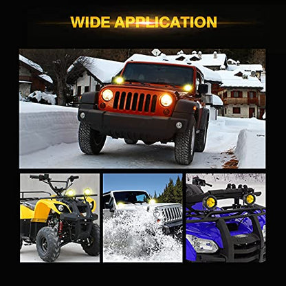 Auxbeam 3.5in 50W Round LED Offroad Light, 5000LM Amber Fog Light, Yellow Spot Flood Combo for Jeep & Truck - color: Amber Led Offroad Light