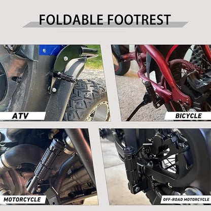 Universal Motorcycle Bicycle Folding Passenger Foot Pegs M8 Rearsets Rear Set Footrests Footpeg Foot Rest Peg Pedals For Bike Install Hole 8mm (A-ZDJT-012-Red) - color: A-ZDJT-012-Red