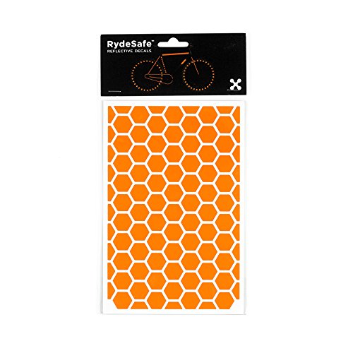 RydeSafe Reflective Decals - Hexagon Kit - Large - color: Orange