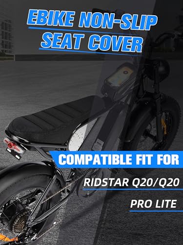Non-Slip Seat Cover Compatible Fit for Ridstar Q20/Q20 Pro Lite EBike E-Bike, Electric Bike Soft Seat Cover Black - color: black