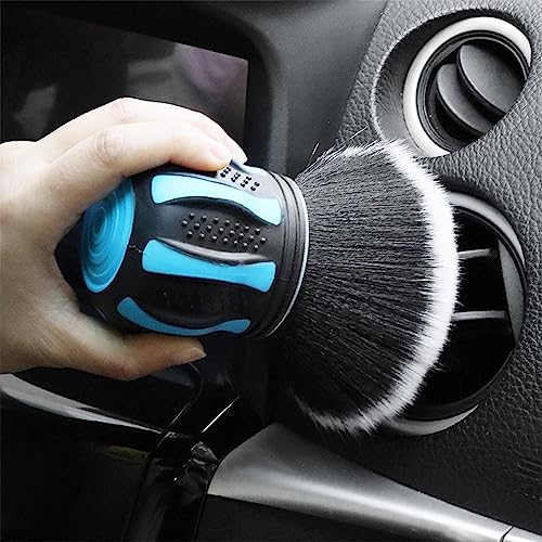 AUCELI Car Detailing Brush, Ultra Soft Auto Interior Dusting Brush with Storage Rack, Car XL Synthetic Brush Cleaning Tool, Universal Covers Large Area Inside or Outside Vehicles (Blue/Style B) - color: Blue