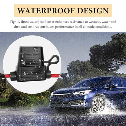 2 PCS 12V 10 AWG Inline Fuse Holder, 10 Gauge in Line Blade Fuse Block Relay with Waterproof Cap, ATC/ATO Standard Pigtail Fuses Holder for Car Truck ATV Boat Marine Audio Lighting - color: 10 AWG