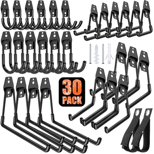 MKRUI 30-Pack Garage Hooks for Storage & Hanging Items, Save Space