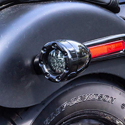 Eagle Lights 2 Inch Bullet Rear Infinity Beam LED Turn Signals and Brake Lights with LED Ring Covers for Harley Davidson - Black / 1157 Base - color: Black