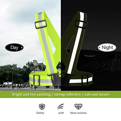 Reflective Vest Running Gear 3Pack, Adjustable Safety Vests High Visible Reflective Belt Straps - color: Pink,green,purple