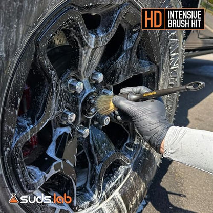 Suds Lab HD Intensive Brush Kit 3 Pack- Premium Boar’s Hair Brushes - Scratch Free Design - Fine Detailing Brushes For Personal And Professional Use