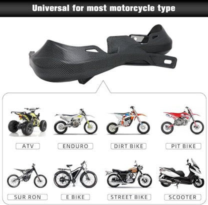 JFG RACING Dirt Bike Handguards,Transfer Imitation Carbon Fiber Universal Hand Guards for 7/8 in and 1 1/8 in Handlebar for Ebike ATV Pitbike Dirtbike Off Road Motocross Enduro - color: gray