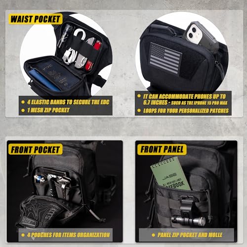 Tactical Drop Leg Bag Utility Pouch Molle Pack for Outdoor Motorcycle Cycling Hunting Hiking with CCW Gun Holster - color: Black