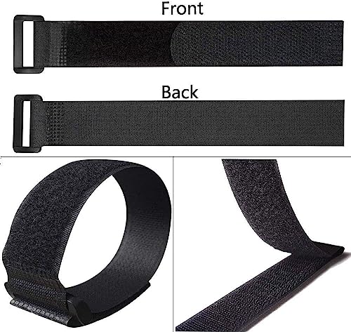 25pcs Black Reusable Fastening Cable Straps, Hook and Loop Cable Tie Down Straps 1" x 24" - size: 25 Pack 1 x 24Inch