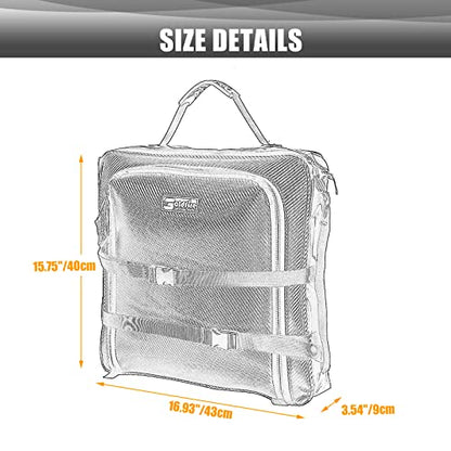X3 Under Seat Storage Bag for Can-Am Maverick X3 2017-2025 | Large Capacity Tool Pouch Storage Bag Easy to Carry(BLUE PIPING) - color: BLUE PIPING