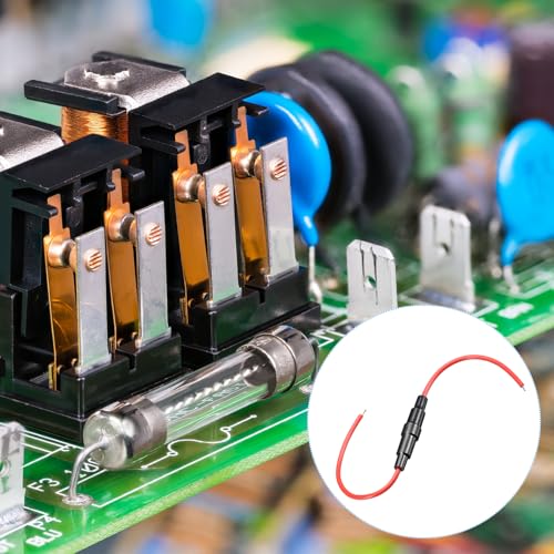 uxcell 15 Pcs 5x20mm Inline Screw Type Fuse Holder 18 Gauge AWG Red Wire with 30 Pcs 10A Fast Blow Glass Fuses - size: 18awg,5x20mm