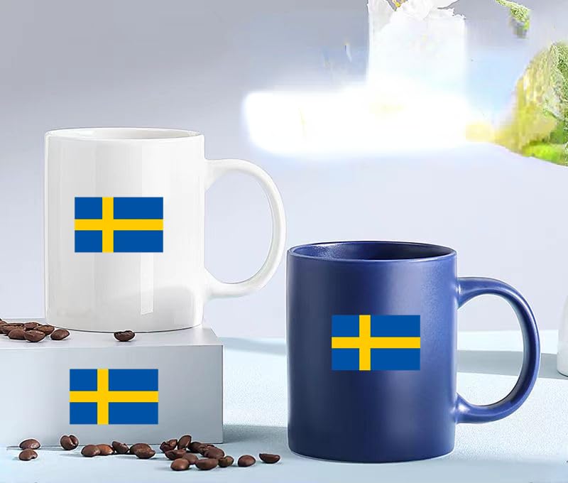 4 PCS Flag Stickers - Sweden Flag Stickers Decals for Cup Computer Laptop Car Bumper Window Helmet Musical Instrument with Smooth Surface - size: Sweden