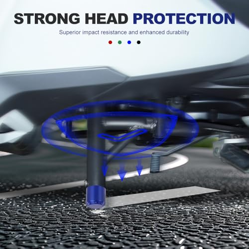 Xitomer Stylish 6061-T6 Aluminum Crash Bar Guard Balls - 4 Color Motorcycle Guardrail End Caps (Blue) - color: Blue