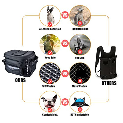Motorcycle Dog Carrier, Back Seat Vehicle-Mounted Pet Carrier Travel Bag Cat Carrier Bag for Harley Trike Triumph Touring Street Glide Road King CVO (Black)