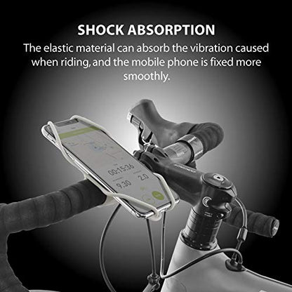 Bone Bike Tie 3, Bike Cell Phone Mount for Handlebar, Scratch-Free Silicone Holder with Anti-Slip Design, Universal Cycling Phone Holder Compatible with Most Smartphones (Gray - Handlebar) - color: Bike Tie 3 - Gray