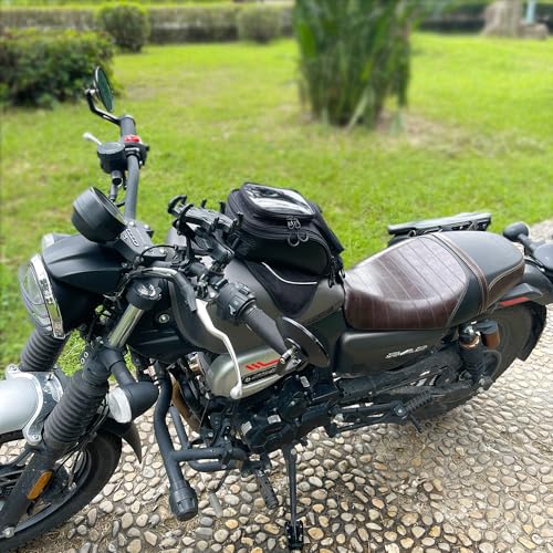reygeak Motorcycle Tank Bag，Waterproof, with super magnetic thickened magnet Black 1680D PVC petrol tank bag, large window cell phone bag, suitable for Suzuki Kawasaki Honda Harley Yamaha. - color: Black