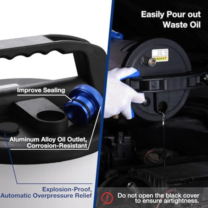 WORKPRO 3L Vacuum Brake Bleeder Kit, Pneumatic Brake Bleeder for One Person, with 1L Brake Fluid Refill Bottle, 22 Adapters, Air Coupler & Gloves, Brake Bleeding Tool for Various Vehicles, Motorcycles