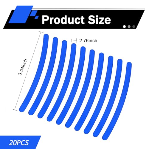 20 PCS Car Wheel Reflective Sticker, Waterproof Night Safety Warning Decal, Anti-Scratch Wheel Rim Eyebrow Stripe, Universal for Car SUV Motorcycle (Blue) - color: Blue