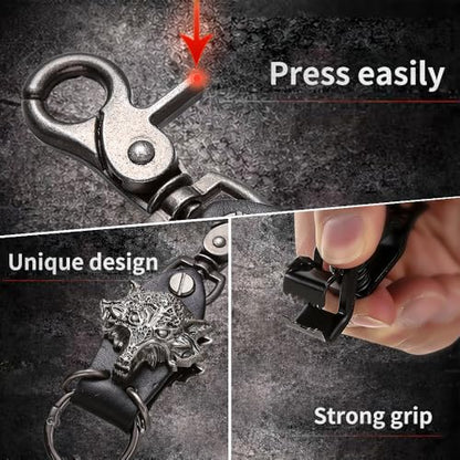 Heavy Duty Glove & Hat Clip with Carabiner, All-Metal Spring Clamp Work Glove Holder for Tool Belt, Harness, Backpack - style: Wolf