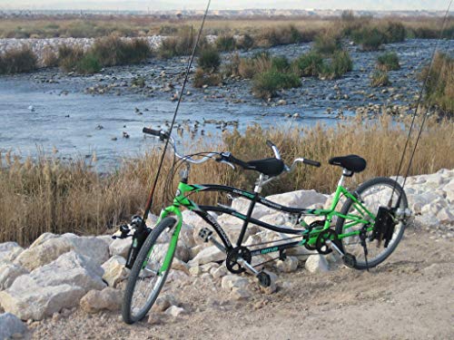Fishing Rod Holder For Bike, Very Easy Mounting to Bike, Secures 2 Rods for Bicycle Fishing