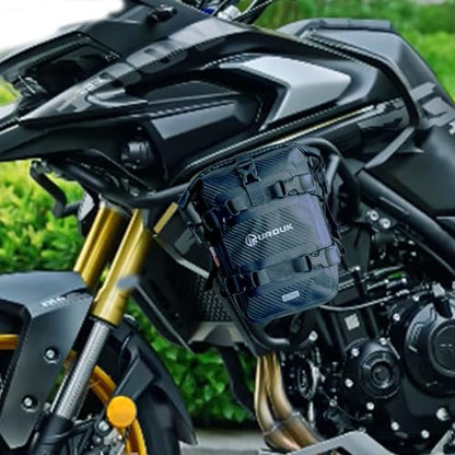 6–8L Waterproof Motorcycle Crash Bar Bag with Shoulder Strap – Bumper Bag Moto Saddle Side Bag Durable PVC Storage for Bumper, Frame & Rear Mounting