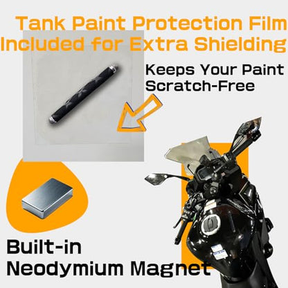 Motorcycle Stylus Pen, Magnetic Stylus for Phone, Touchscreen Stylus, Glove-Friendly Pen, Helmet Plate, Anti-Drop Strap, Tank Protection Film, 5 Colors - color: black