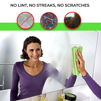 TILO Microfiber Cleaning Cloth – 19x13 Inch Ultra-Absorbent, Reusable Soft Polishing Cloth for Dust, Grease, Dirt – Non-Abrasive – Green - color: Green