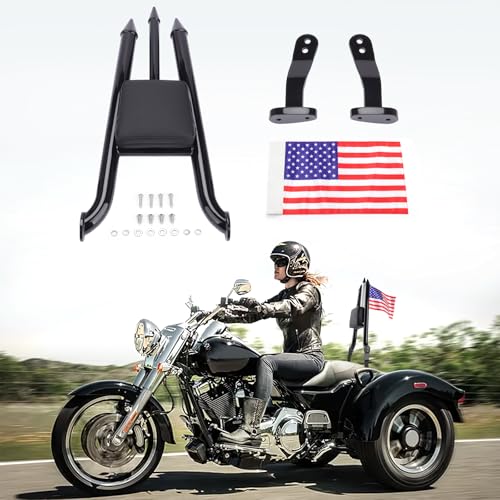 Sissy Bar for Harley Freewheeler/Road Glide 3 2015-2024 (Black) | backrest, 38mm steel, rust-proof powder coat. Quick-detach design. Weather-resistant. Bolt-on install, hardware included. - color: Black