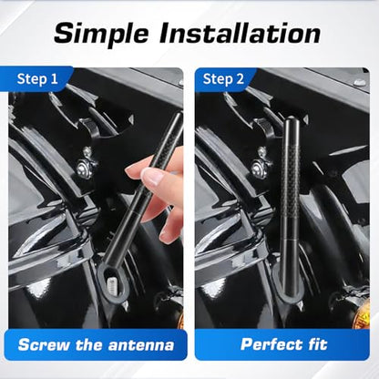 Short Motorcycle Antenna for Harley Davidson 1989-2025 Touring Street Glide/Road Glide/Electra Glide/Ultra Classic | Enhanced AM/FM Signal Reception 1-Pack 4.7 inch - color: 1-Pack