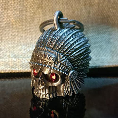 Dream Apparel Motorcycle Bell Guardian Angel Drive Away Gremlin, Biker Bell for Men Women Rider Riding, Good Luck Gift - color: Native W/ Red Eyes