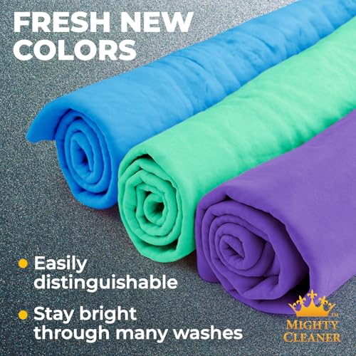 Premium 2pk +1 Free Shammy Cloth for Car Drying - 26"x17" - Super Absorbent Chamois Towel - Scratch-Free, Reusable & Soft Wash Cloth - Car Drying Towels - color: Purple, Blue, Mint