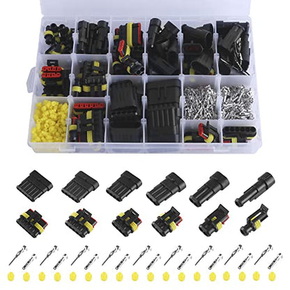 MUYI 763Pcs 40 Sets Waterproof Automotive Electrical Wire Connectors Plug Kit 1/2/3/4/5/6 Pin Waterproof Connectors - style: 1-6pin connector(763 pcs)