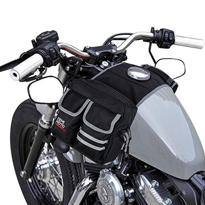 KEMIMOTO ATV Tank Bag Water-resistant Warm Cooler All Terrain Vehicles Accessories Motorcycle Saddle Bag Compatible with Sportsman Scrambler FourTrax Grizzly Snowmobile Bicycle, Black - color: Black
