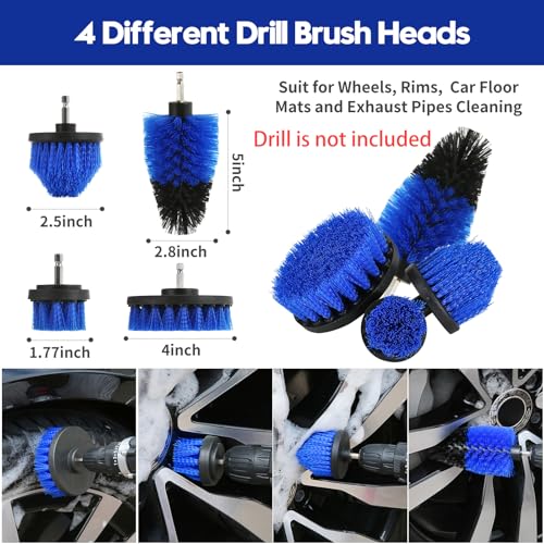 Qydipclin 29Pcs Car Detailing Kit, Car Detailing Brush Set, Car Wash Cleaning Kit, Car Detailing Brushes, Professional Car Care Kit for Interior Exterior Wheels, Blue - size: 29pcs