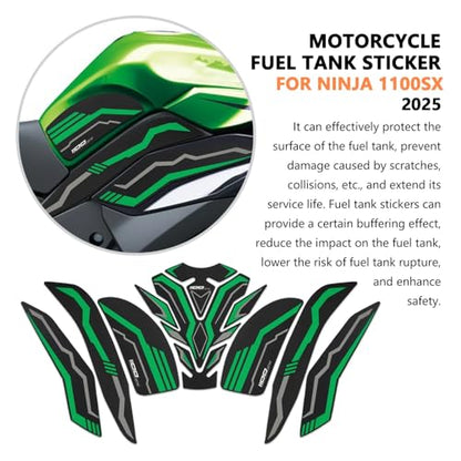 for Ninja 1100SX Ninja 1100sx 2025 2026 New Motorcycle Side Fuel Tank Pads Protector Stickers Decal Gas Knee Grip Traction (Grey) - color: Grey
