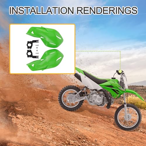 GOOFIT 7/8" Handlebar Hand Brush Guards Handguards Assy Replacmeent for Motocross Motorcycle Off-road Pit Dirt Bike ATV Green - color: Green