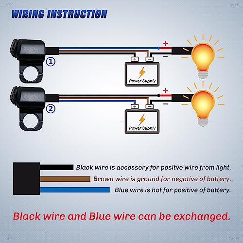 Motorcycle Handlebar Switch ATV Handlebar Light Switch Waterproof Double Control Kill Switc Headlight Spotlights Hazard Brake Fog Light ON Off Switches 12v (Red) 1 Piece - size: Style B-RED 1 Piece