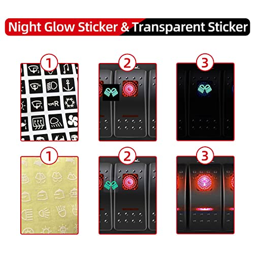FXC Rocker Switch Aluminum Panel 2 Gang Toggle Switches Dash 5 Pin ON/Off 2 LED Backlit for Boat Car Marine Red - color: 2Gang Red, size: 2 Gang