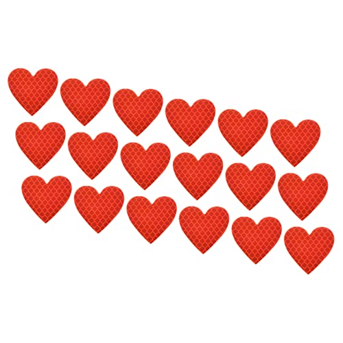 PATIKIL Reflective Stickers, 18 Pack 1.61 x 1.57 Inch Waterproof Adhesive High Visibility Night Caution Warning Heart Shape Safety Tape Reflector for Trucks Trailers Cars, Red - color: Red