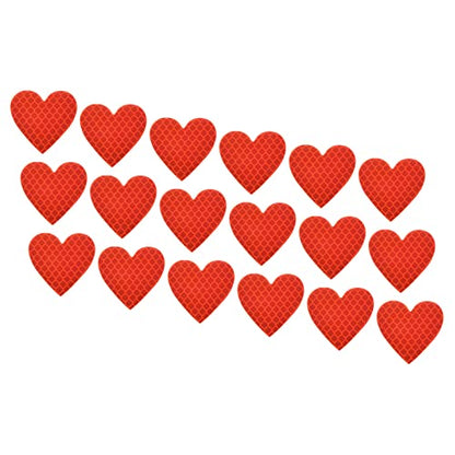 PATIKIL Reflective Stickers, 18 Pack 1.61 x 1.57 Inch Waterproof Adhesive High Visibility Night Caution Warning Heart Shape Safety Tape Reflector for Trucks Trailers Cars, Red - color: Red
