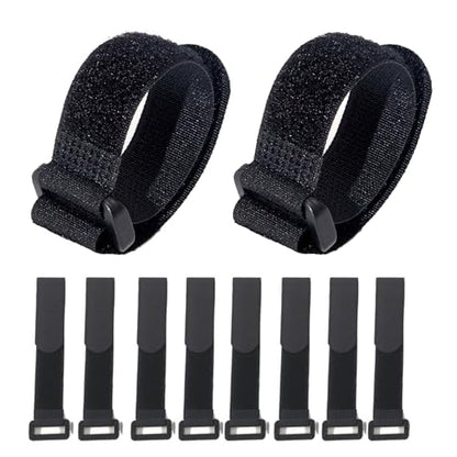 Fastening Nylon Strap with Buckle,10Pack Reusable Self-Adhesive Hook and Loop Cable Securing Straps,Adjustable Cinch Straps for Cords Organized and Tidy(1" x 8") - size: 1" x 8"