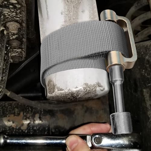 Oil Filter Strap Wrench - 1/2" Drive Filter Strap Wrench for Replace Auto Truck RV Motorcycle Oil Filter and Water Filter